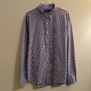 Polo Ralph Lauren Slim-fit Blue and White Check Button-Down Shirt - XXL